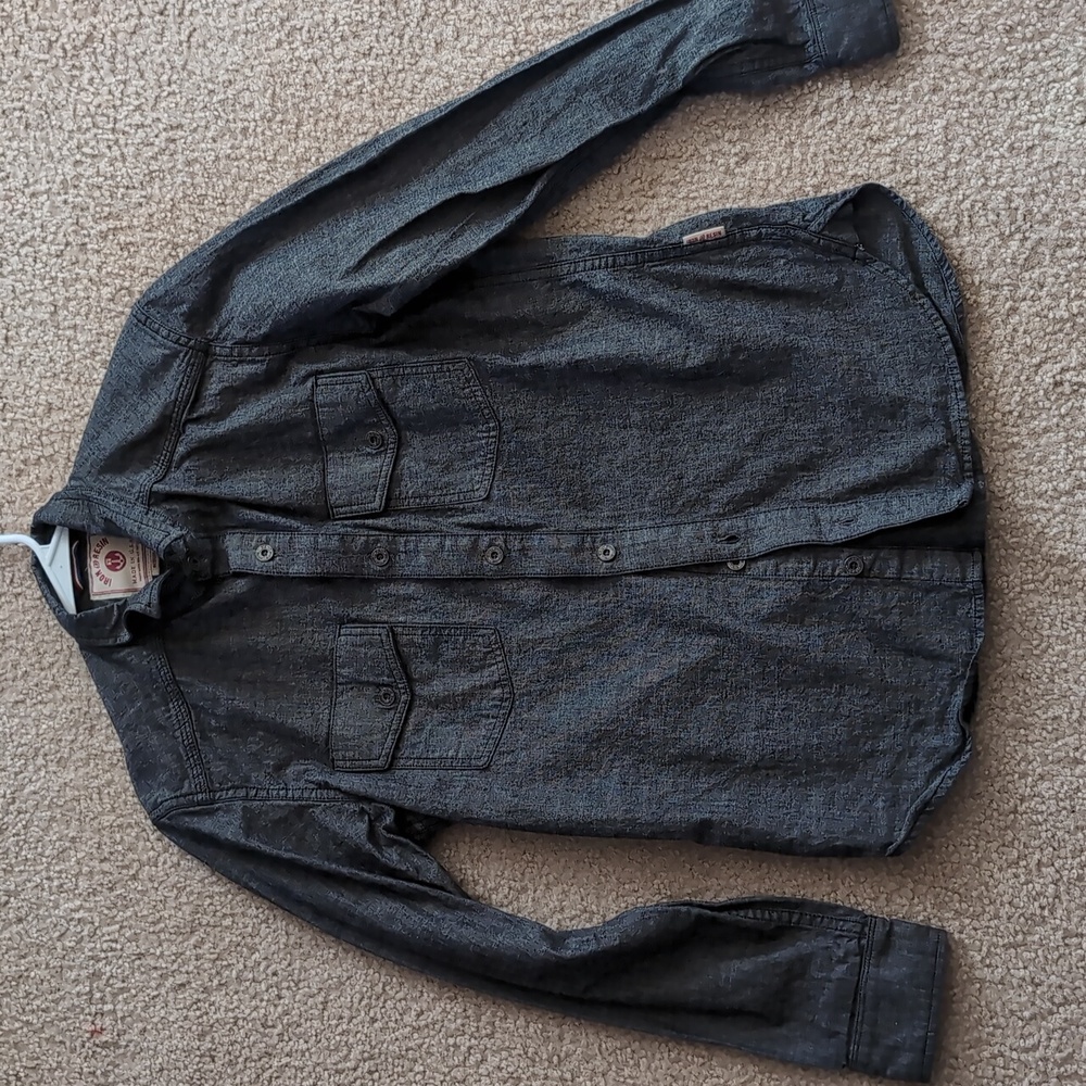 Iron & Resin gray denim work shirt